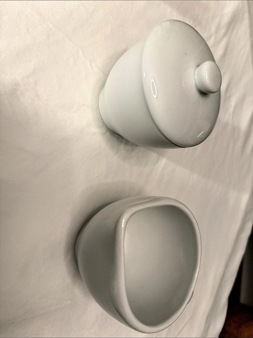 Pottery Barn “Great White” Sugar Bowl with Lid and Creamer Set